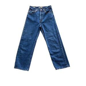 Levis Premium Ribcage Straight Jeans Women's 27 Blue High Rise Button‎ Fly